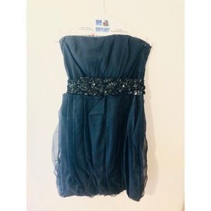 Vera Wang Lavender Label Navy Blue Strapless Dress